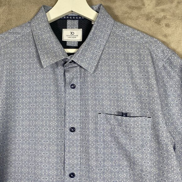 7 Diamonds Shirt Mens L Liberty 4 Way Stretch Performance Button Up Short Sleeve - Picture 4 of 11